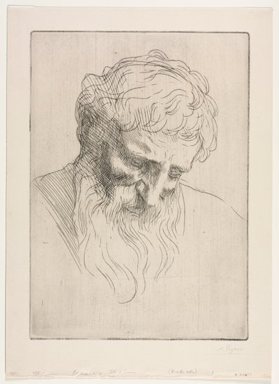 Hoofd van een Man door Alphonse Legros