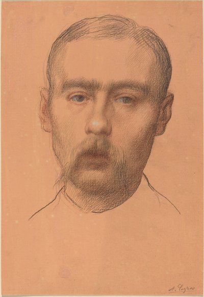 Hoofd van een man Mogelijk portret van professor E.D. Adams door Alphonse Legros