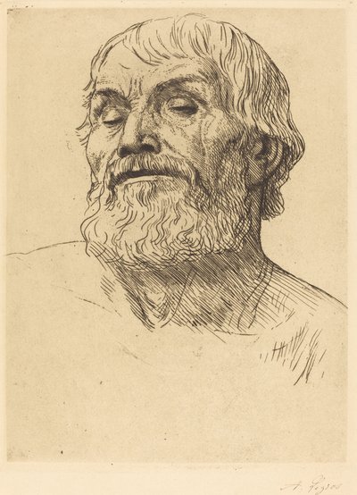 Hoofd van een man door Alphonse Legros