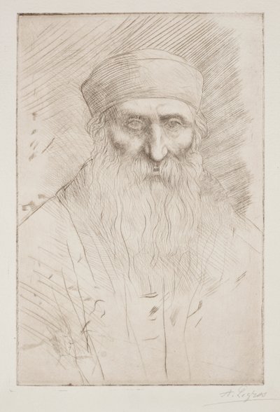 Hoofd van een man met een lange baard door Alphonse Legros