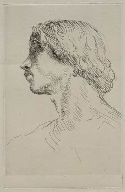 Hoofd van een model door Alphonse Legros