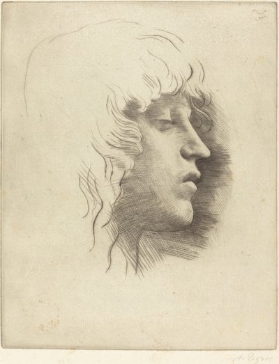 Hoofd van een jong meisje door Alphonse Legros