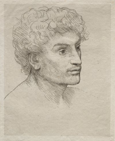 Hoofd van een Jonge Man door Alphonse Legros