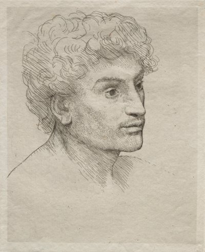 Hoofd van een jonge man door Alphonse Legros