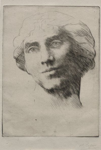 Hoofd van een jonge vrouw door Alphonse Legros