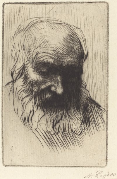 Hoofd van een Oude Man door Alphonse Legros