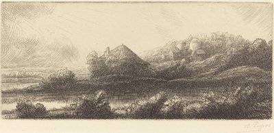 Hut in het moeras door Alphonse Legros
