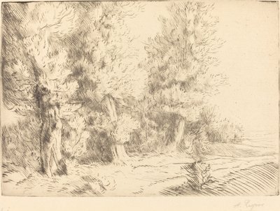 In het Bos van Fontainebleau door Alphonse Legros