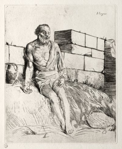 Job (Eerste Plaat) door Alphonse Legros