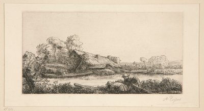 De Boerderij aan de Rivier: Avondlicht door Alphonse Legros