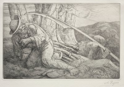 De Dood en de Houthakker (5e Plaat) door Alphonse Legros