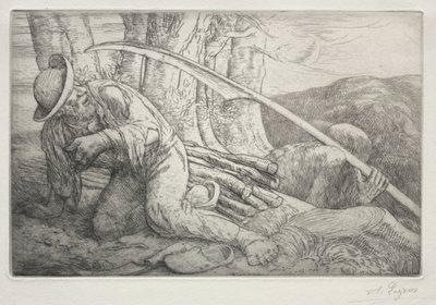 La Mort et le Bûcheron 5e Plaat door Alphonse Legros