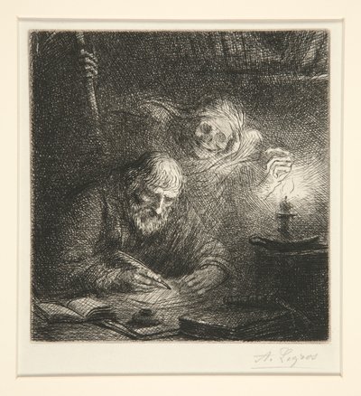 De dood en de filosoof door Alphonse Legros