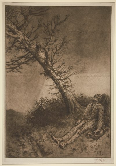 La mort du vagabond (De dood van de zwerver) door Alphonse Legros