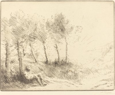 Landschap door Alphonse Legros