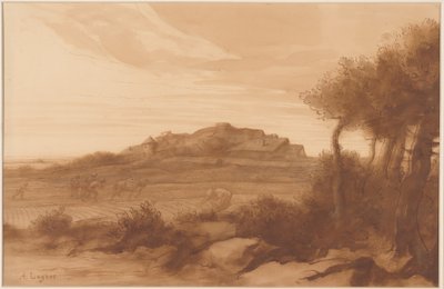 Landschap door Alphonse Legros