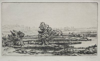 Landschap door Alphonse Legros