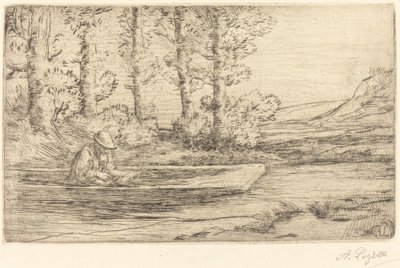 Landschap Paysage door Alphonse Legros