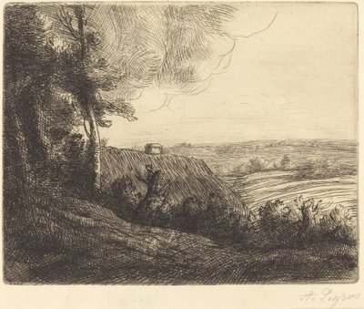 Landschap: Weg naar Horville door Alphonse Legros