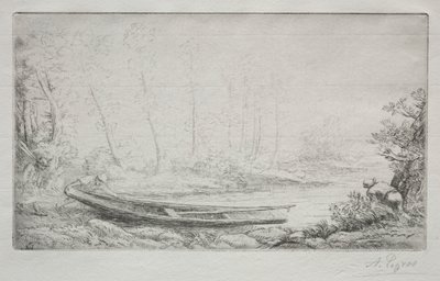 Het Vertrek voor de Visvangst, in de Nevels door Alphonse Legros