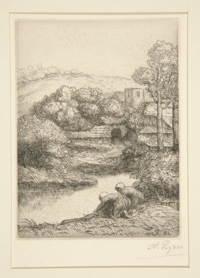 Het washuis, of Wasvrouwen door Alphonse Legros