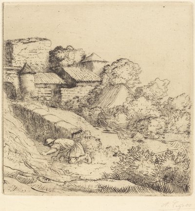 Kleine grasbrander door Alphonse Legros