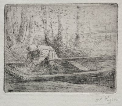 Man in een punter door Alphonse Legros