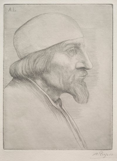Man met een Schedelkap door Alphonse Legros