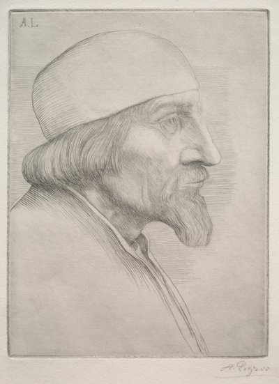Man met een schedelmuts door Alphonse Legros