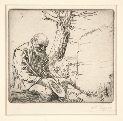 Bedelaar met zijn hoed in zijn handen door Alphonse Legros
