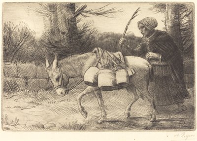 Melkmeisje van Boulogne, 3e plaat Laitiere a Boulogne door Alphonse Legros
