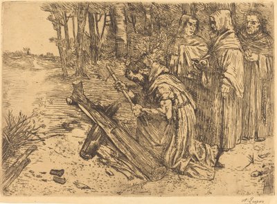 Monniken hakken hout Les moines bucherons door Alphonse Legros