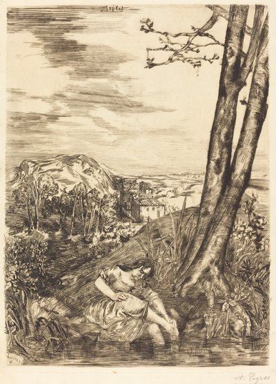 Boerin die Haar Voeten Wast door Alphonse Legros