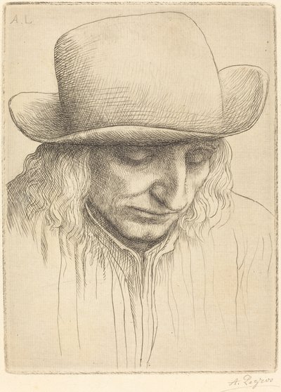 Boer met een ronde hoed door Alphonse Legros