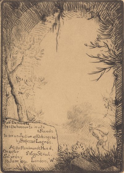 Bord gemaakt voor een tentoonstelling bij het Dunthorne Home door Alphonse Legros