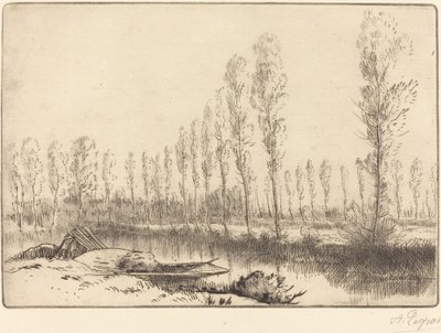 Populieren bij Amiens door Alphonse Legros