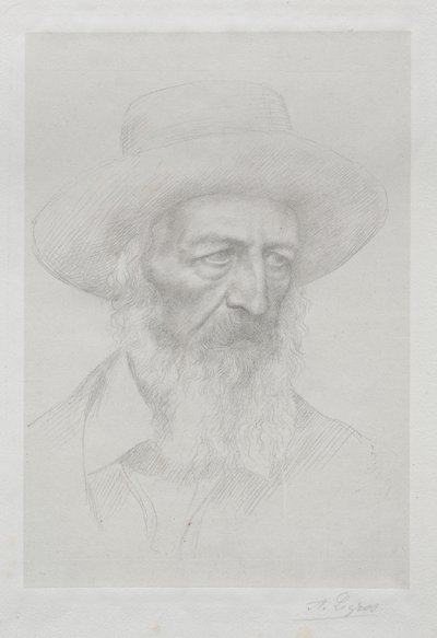 Portret van Alfred Lord Tennyson door Alphonse Legros