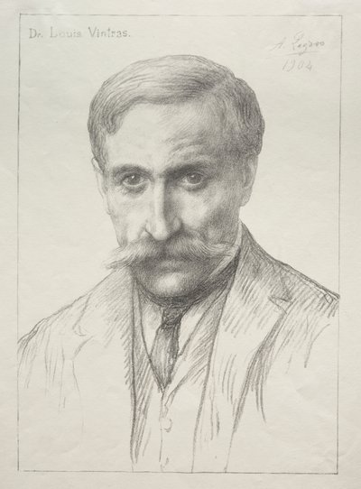 Portret van Dr. Louis Vintras door Alphonse Legros