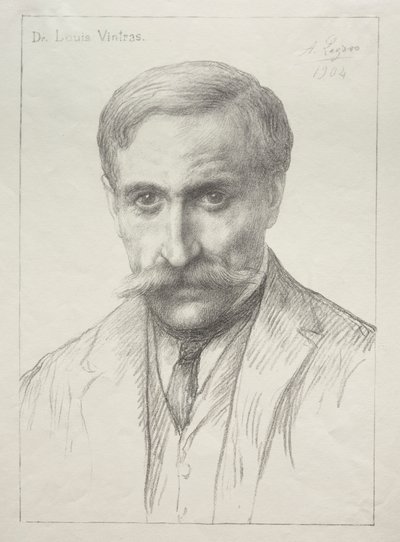 Portret van Dr. Louis Vintras door Alphonse Legros