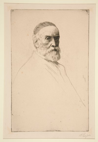 Portret van G.F. Watts, R.A. door Alphonse Legros