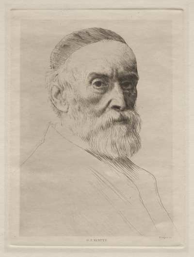 Portret van George Frederic Watts door Alphonse Legros