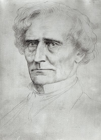 Portret van Hector Berlioz (1803-69) (pen en inkt op papier) door Alphonse Legros
