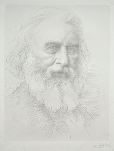 Portret van Henry Wadsworth Longfellow (2e plaat) door Alphonse Legros
