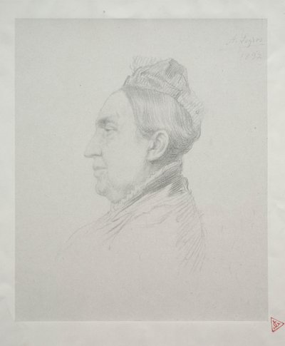 Portret van Madame Kemp in Profiel (2e Plaat) door Alphonse Legros
