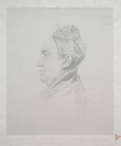 Portret van Madame Kemp in profiel 2e plaat door Alphonse Legros