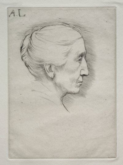 Portret van Mme. Emily Hughes 1e plaat door Alphonse Legros