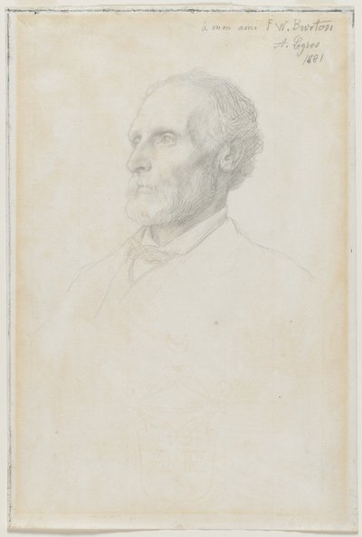 Portret van Sir Frederick W. Burton, directeur van de National Gallery, Londen, 1881 door Alphonse Legros