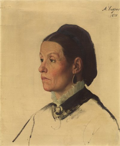 Portret van een vrouw door Alphonse Legros