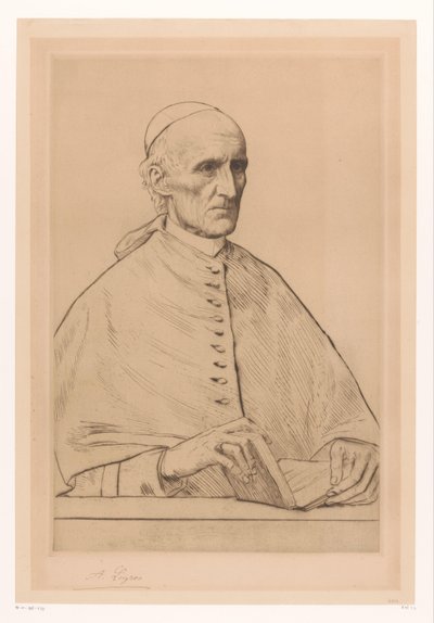 Portret van kardinaal Henry Eduard Manning, aartsbisschop van Westminster door Alphonse Legros