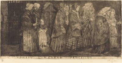 Processie in het graf van Sint Medard, 1859 door Alphonse Legros